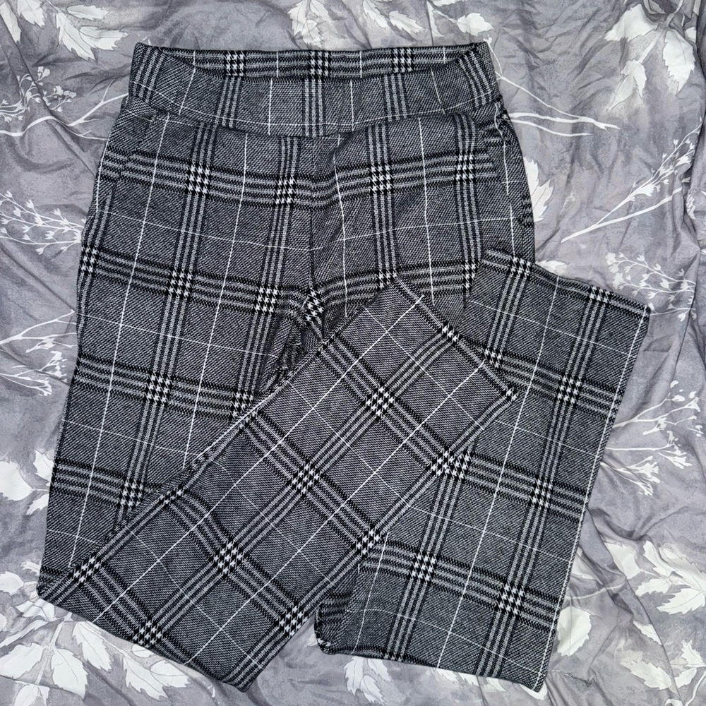 crosby. Gray Plaid Stretch Trousers
